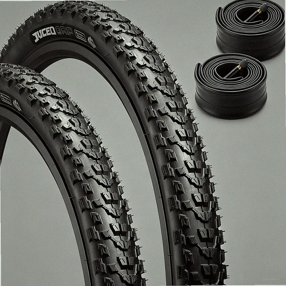 2-Pack Folding 27.5x2.2 Mountain Bike Tires&Pair Inner Tubes for Off-Road Bike