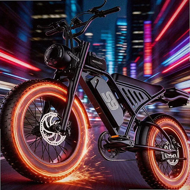2500W Adult Electric Dirt Bike 33MPH 20" Fat Tire 48V 20AH NFC Dual Brake Ebike