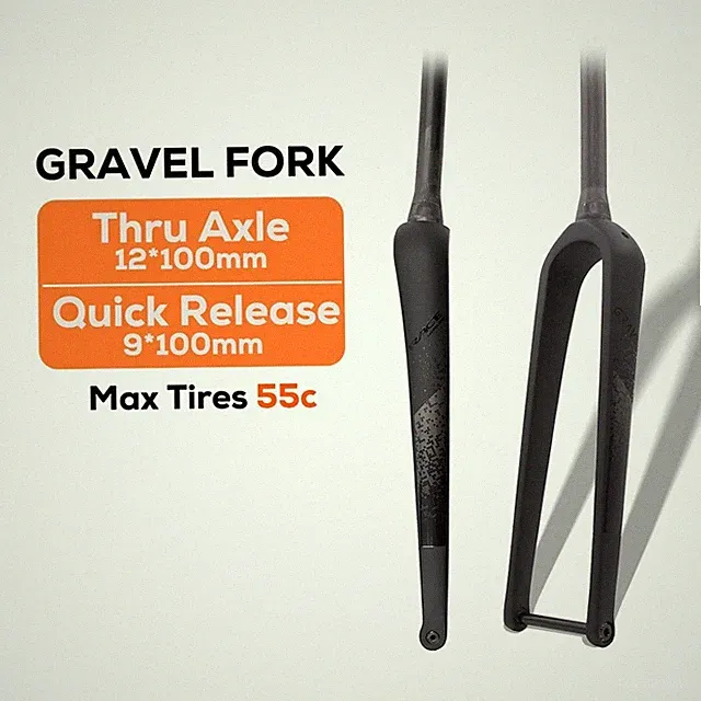 Carbon Gravel Road Bike Fork Internal Cable 700C 12*100mm Thru Axle Disc Brake