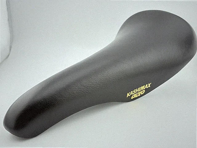 KASHIMAX Aero AX-4A Padded Saddle Genuine Leather Black BMX Keirin Track Bike