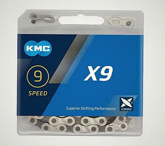 KMC X9 9 Speed Bike Chain 1/2" x 11/128" 116 Links