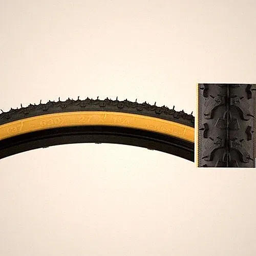Sunlite Bicycle Hybrid Road Trail V-Track 27" x 1-3/8" Black/Tan Clincher Tire