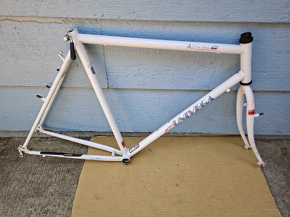 Tall 1990 Univega Activa Trail Hybrid Bike Frame 23" XL Chromoly Lawee Design