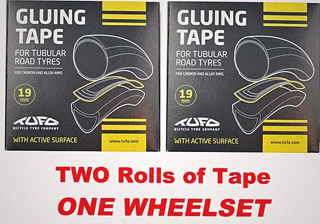 TWO NEW TUFO Tubular Gluing Glue Tape for Road 700c Tires 19mm for 19-22mm rims